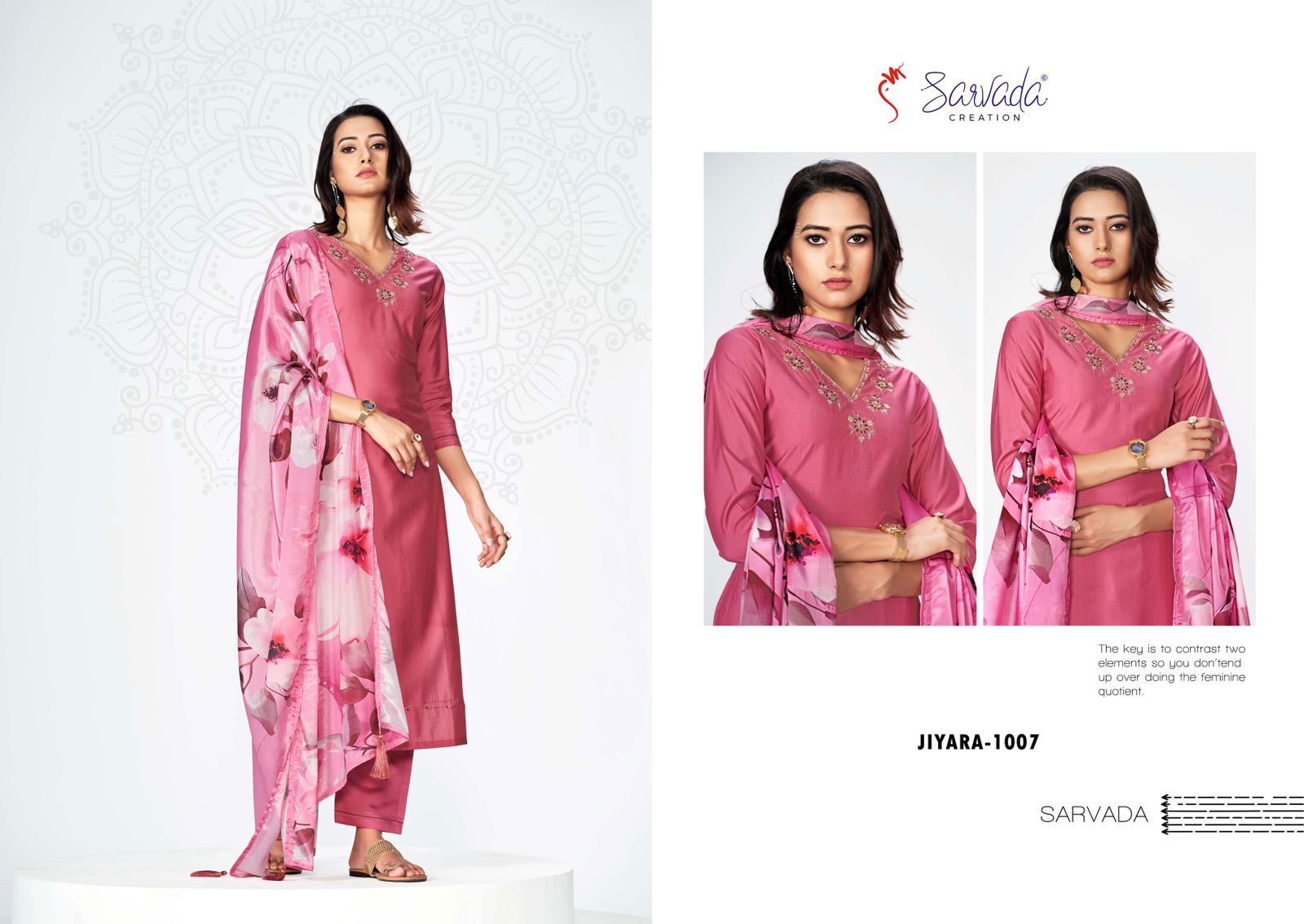 Jiyara By Sarvada Hand Work Roman Silk Designer Kurti With Bottom Dupatta Wholesale Price In Surat